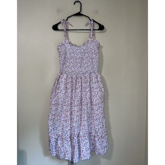 Draper James Dresses & Skirts - Draper James Floral Smocked Tie Strap Dress Size Medium